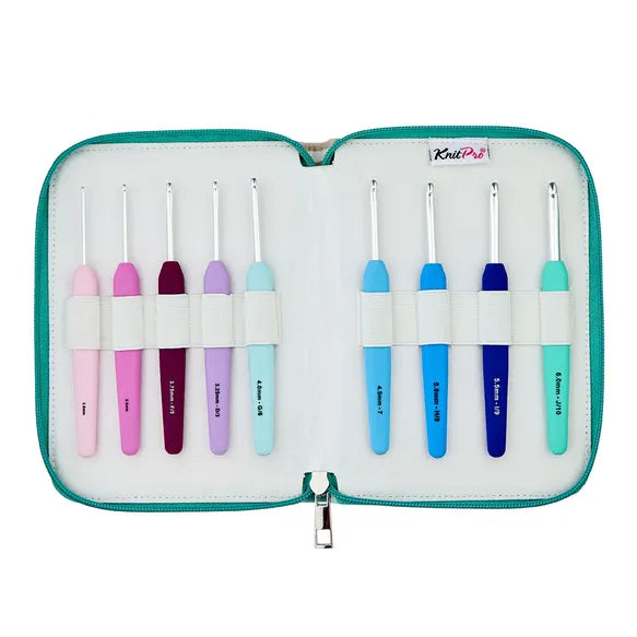 KnitPro Waves 2.0 Deluxe - Set med virknålar (9 st)