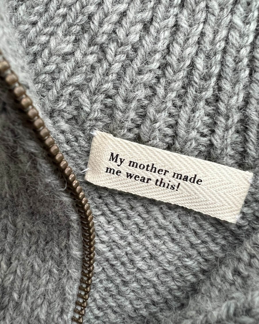 PetiteKnit-label - My mother made me wear this!