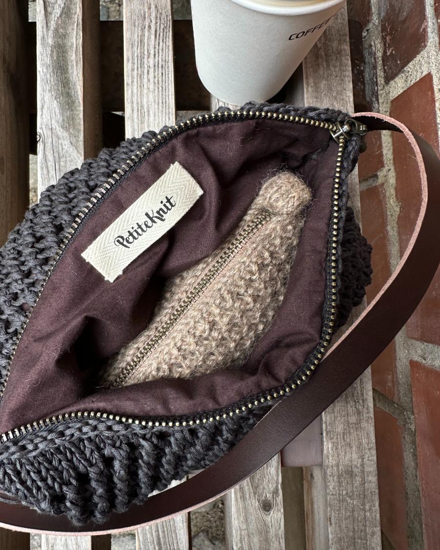 PetiteKnit - Foder till väska med rund botten - 58 cm - Brun