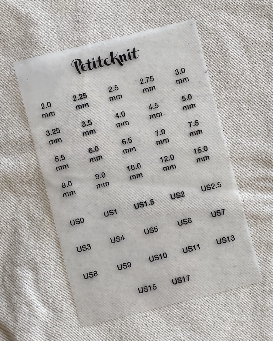 PetiteKnit - Iron-on labels for Knitter's Needle Case