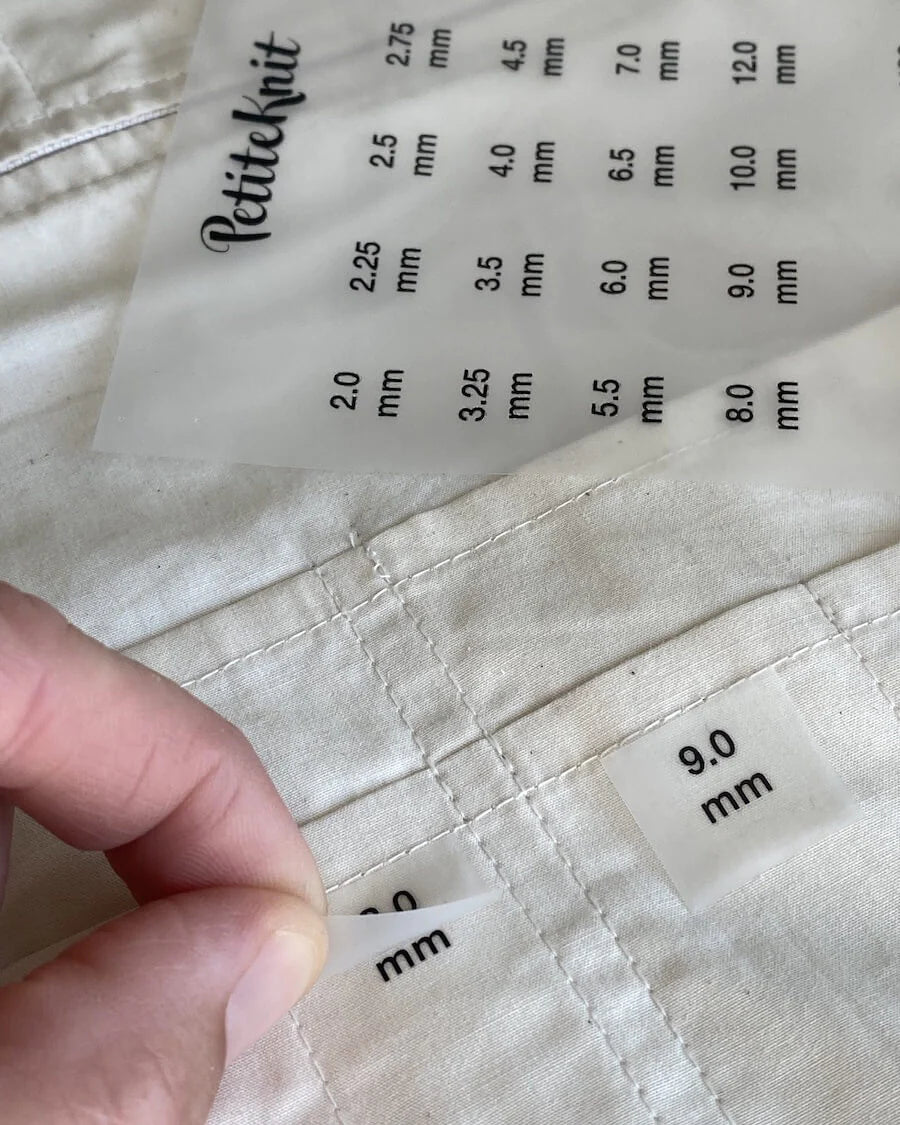 PetiteKnit - Iron-on labels for Knitter's Needle Case