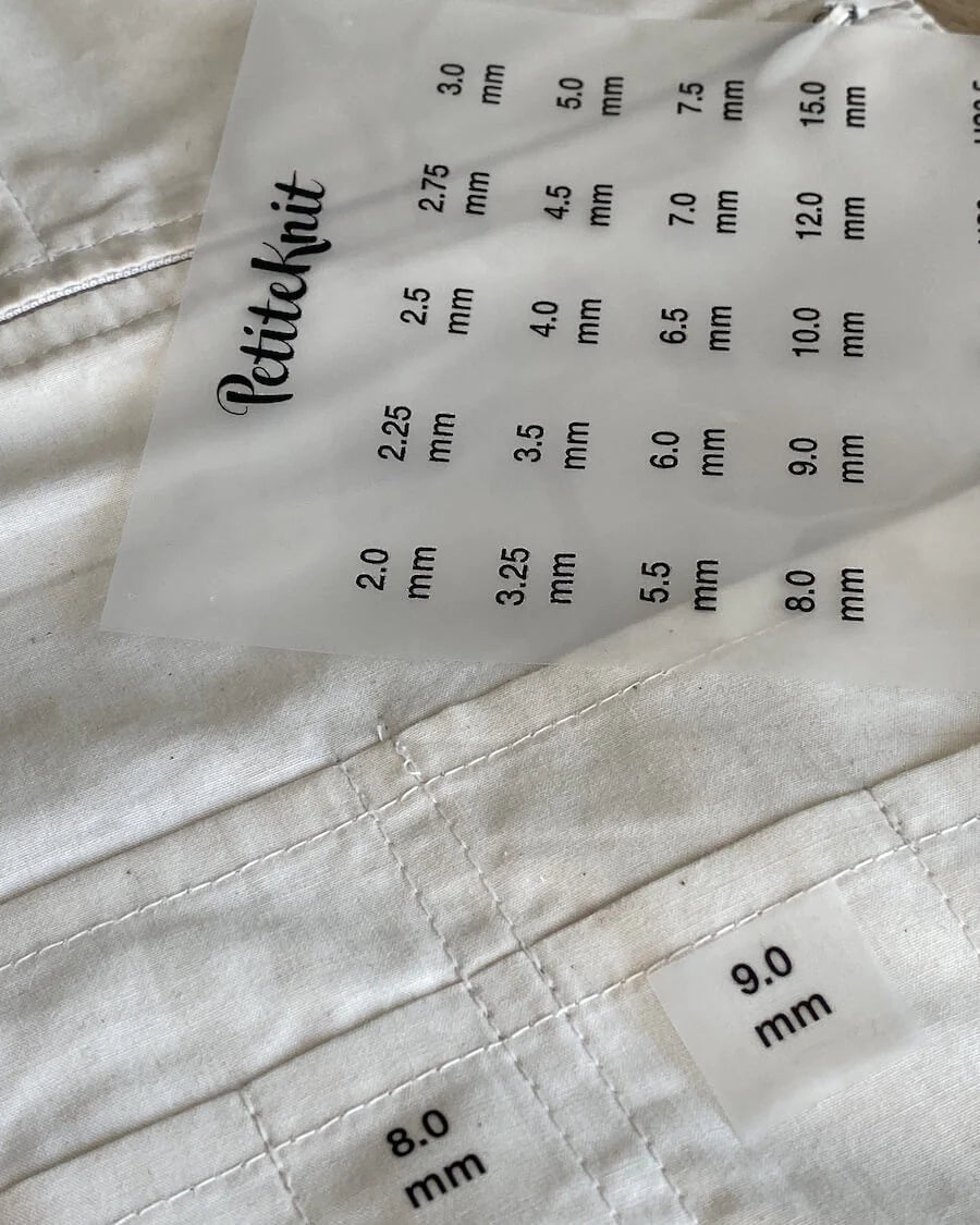 PetiteKnit - Iron-on labels for Knitter's Needle Case