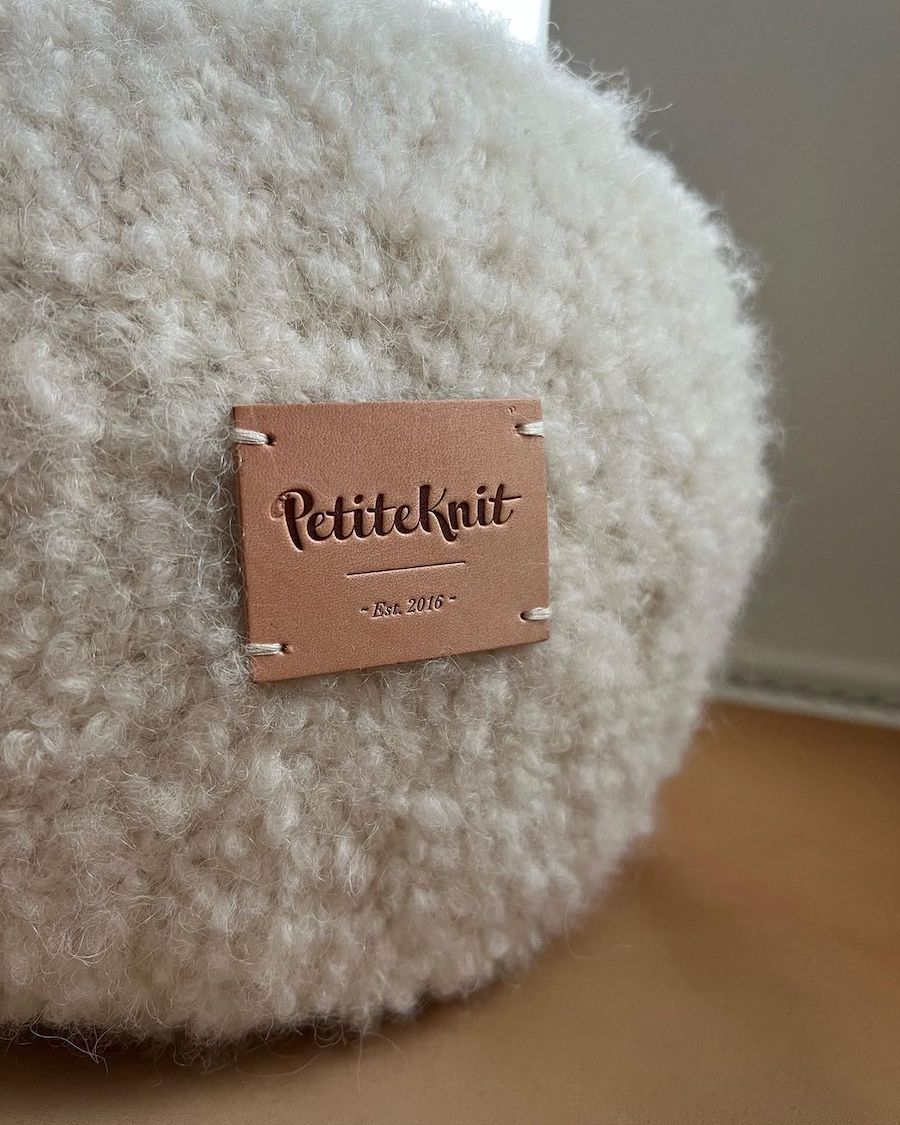 PetiteKnit-läderlabel - Natur (stor)