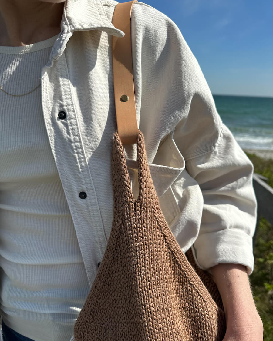 PetiteKnit – Leather strap for French Market Bag