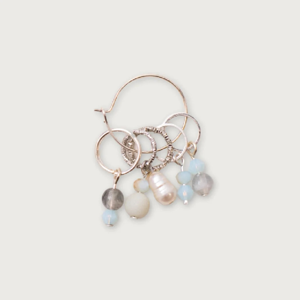 Knitting marker set - Light blue silver