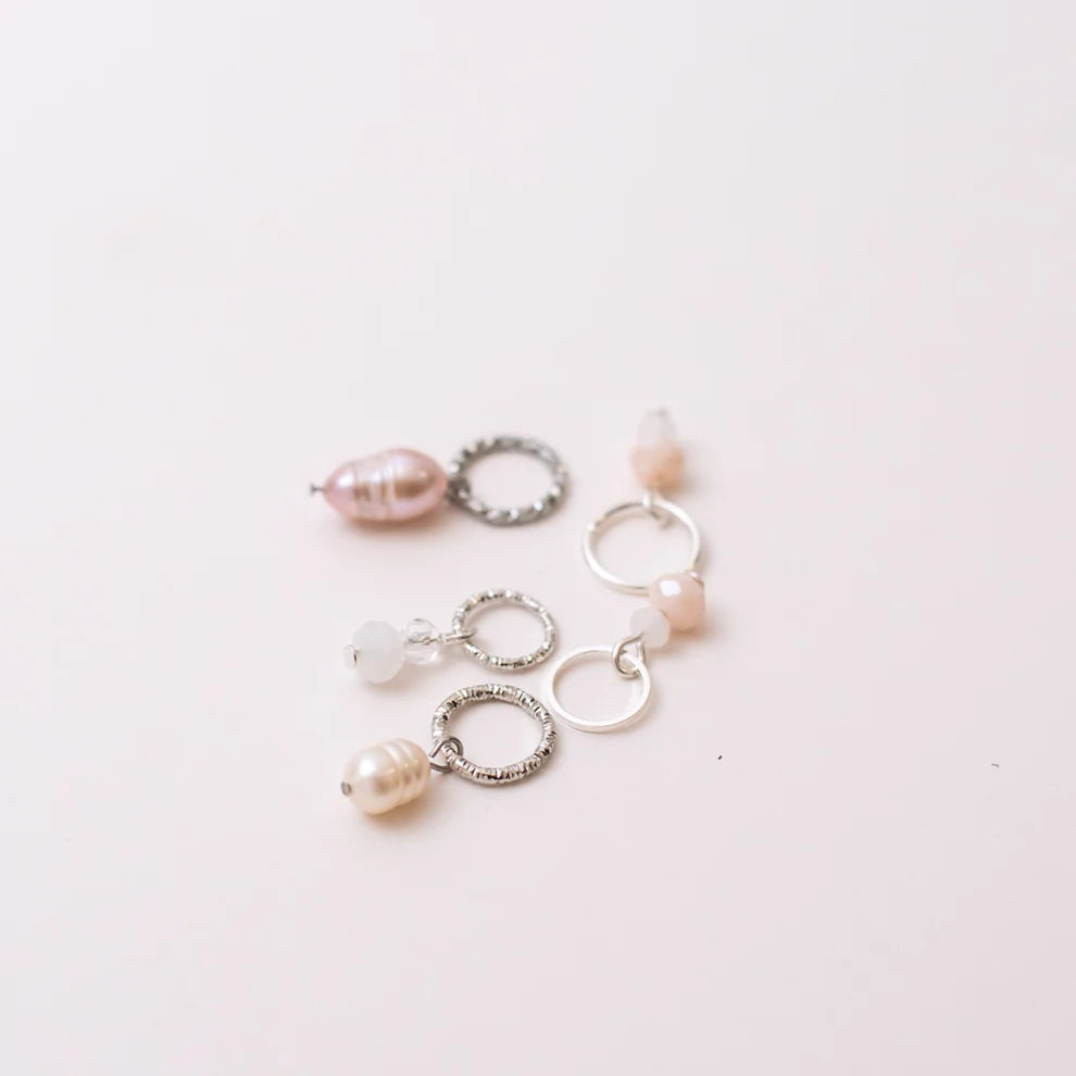 Knitting marker set - Beige silver