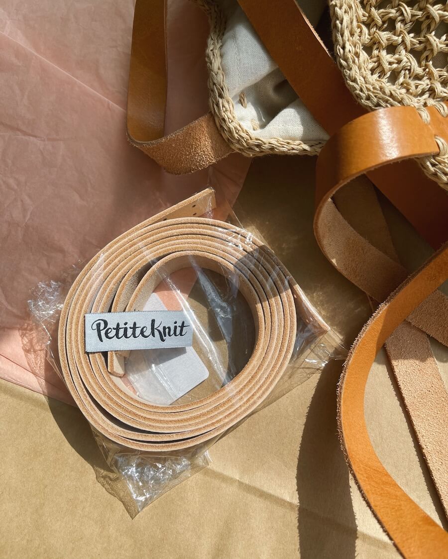 PetiteKnit - Läderband till French Market Bag - kärnläder