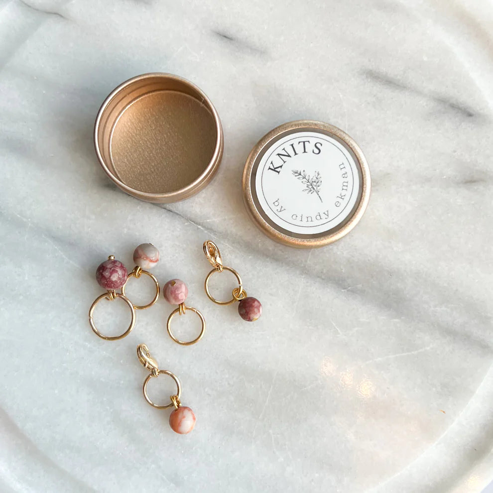 Knitting marker set - Dusty pink