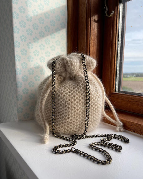 PetiteKnit - Foder till väska med rund botten - 48 cm - Natur