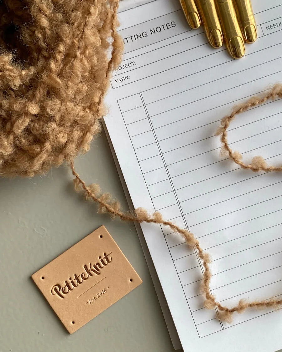 PetiteKnit-läderlabel - Natur (stor)