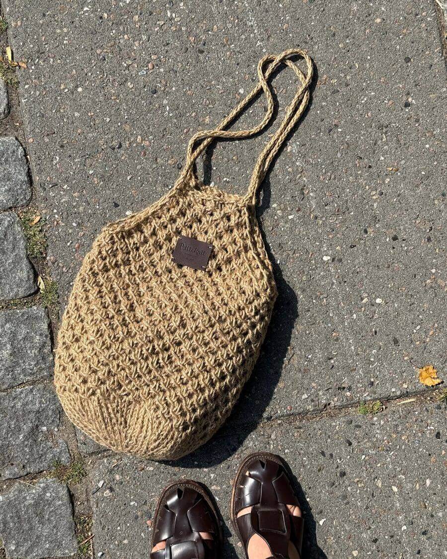 PetiteKnit-läderlabel - Mörkbrun (stor)