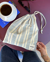 PetiteKnit - Knitter's String Bag - Striped Seersucker