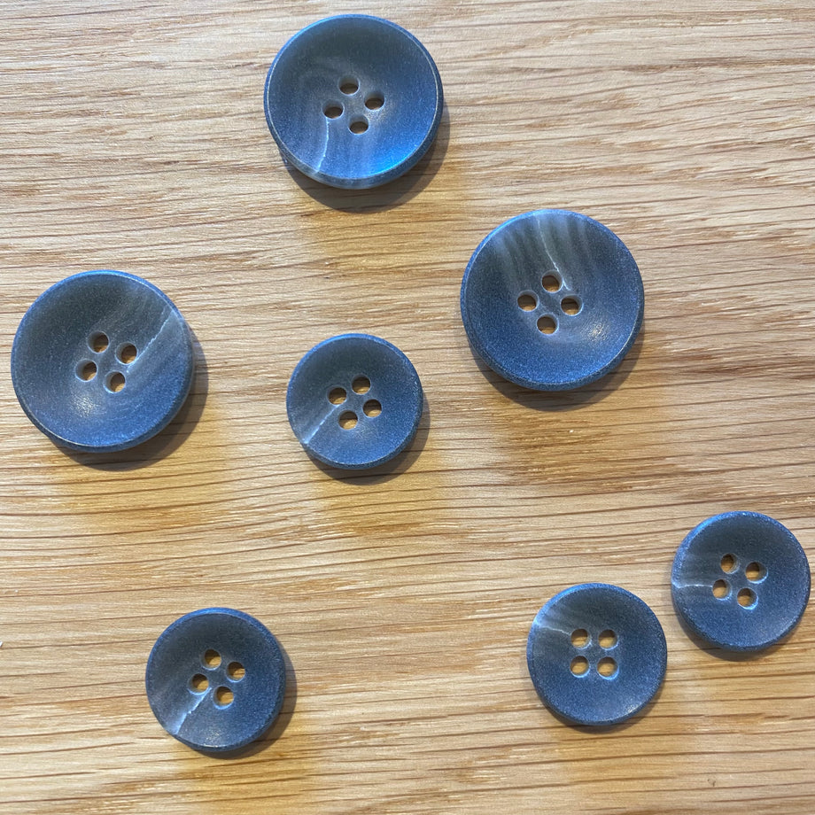 Blue Buttons out of Recycled Paper